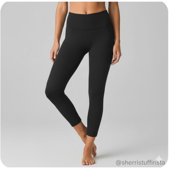 EXCELLENT Lululemon Breezethrough 25” Leggings Black High-Rise Yoga Tights 6 - Picture 2 of 10